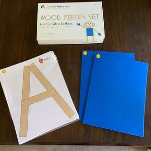 LWT wood pieces set with mats and laminated cards
